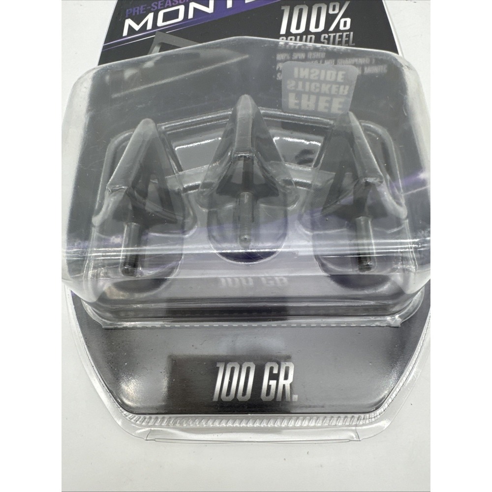 G5 Montec Pre-Season Broadheads 100gr – 3 Pack Solid Steel Practice Heads